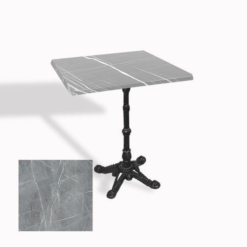 Dockers Çipa 1002 Döküm Ayak Kare Masa 60X60 cm - (Werzalit, Wermodin ve Allzalit Tabla) - Light Temperado