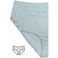 4'lü Yeni Seri Renkli Yüksek Bel Fitilli Ribana Bato Külot Yeşil