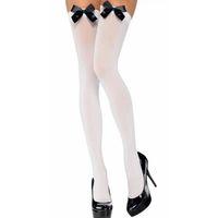 Siyah Fiyonklu Beyaz Jartiyer Çorabı Brf1197