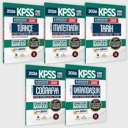 2026 FULLKPSS Lisans Kara Kutu ÖSYM Çıkmış Soru Bankası 5li Modül Set Son 15 Yıl (Sadece Lisans)