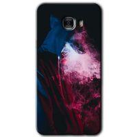 Galaxy C7 Kılıf HD Desen Baskılı Arka Kapak - Smoke-Man + Kırılmaz Cam