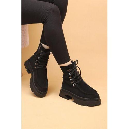 Seria Siyah Renkli Fermuarlı Süet Kadın Bot