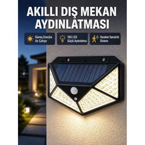 Solar Güçlü 100 Led Bahçe Lambası – Enerji Tasarruflu, Suya Dayanıklı Ve Geniş Açılı Işık