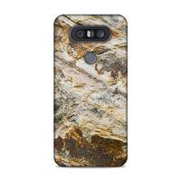 LG Q60 Kılıf Kahve Mermer Arka Kapak Silikon Koruma Full Koruyucu