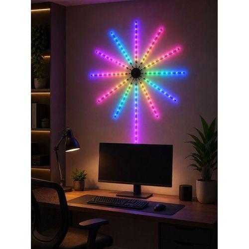 Telefon Kontrollü Rgb Fireworks Led Işık Çok Renkli Dekoratif Duvar Lambası