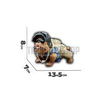 Araba Içi Torpido Üstü Simülasyon Mavi Kıyafetli Pitbull Köpek Dekorasyon