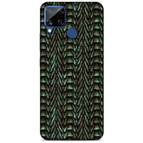 Oppo Realme C15 Kılıf Dragons (9) Kılıf Ejderha Cilt Açık Yeşil