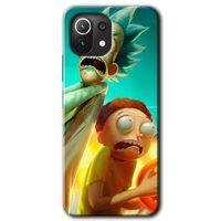 MRCİLETİSİM Xiaomi Mi 11 Kılıf HD Desen Baskılı Arka Kapak + Temperli Cam - Rick Morty