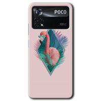Xiaomi Poco x4 Pro HD Baskılı Kılıf + 9D Tam Ekran Koruyucu - Flamingo