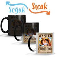 One Piece Wanted Luffy Sihirli Kupa Bardak Porselen