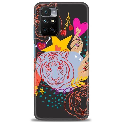 Xiaomi Redmi 10 Kılıf HD Baskılı Kılıf - Kaplan + Tam Ekran Koruyucu