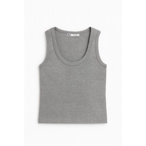 Crop Kalın Askılı Body Gri Renk