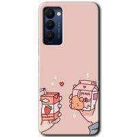 Tecno Camon 18P Kılıf HD Desen Baskılı Arka Kapak - Meyveli Süt + Kırılmaz Cam