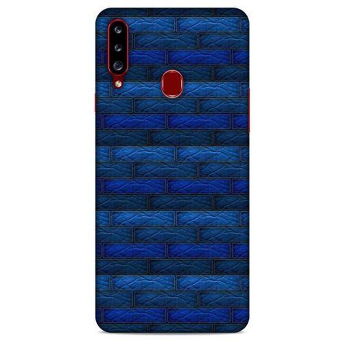 Samsung Galaxy A20s Kılıf Patchwork (43) Thin Fit Kılıf Mavi Tonları