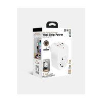 Tekli Yüksek Voltaj Korumalı Duvar Prizi 2x Type-c 1x Usb Çıkışlı Priz Grup Priz Çoğaltıcı Beyaz