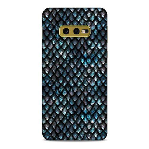 Samsung Galaxy S10e Kılıf Dragons (10) Full Koruma Kılıfı Ejderha Skin Mavi Beyaz