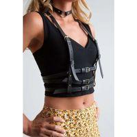 3 Sıralı Gömlek Ve T-shirt Üzeri Şık Deri Kemer Ve Choker - Brf615