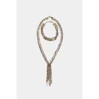 2'li Boncuklu Gerdanlık Kolye - Kahverengi