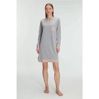 Kadın Pamuklu Uzun Kollu Yumuşak Dokulu Nefes Alabilen Gecelik