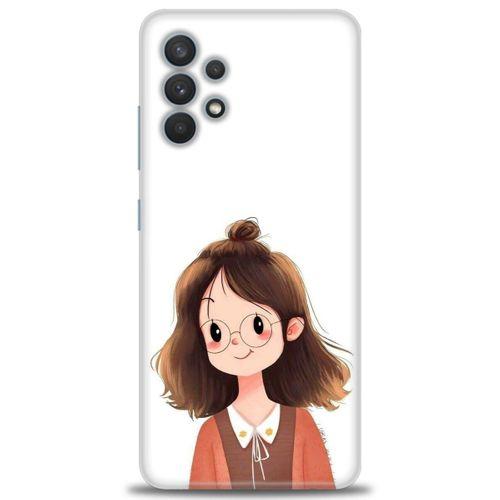 Samsung Galaxy A32 Kılıf HD Baskılı Kılıf - Tatlı Kız + Tam Ekran Koruyucu