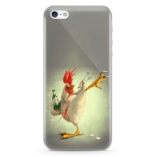 Apple iPhone 5 Kılıf Çılgın Tavuk Arka Kapak Koruma Desenli Full Koruyucu