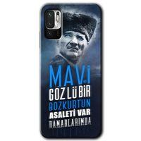 Poco M3 Pro Kılıf HD Desen Baskılı Arka Kapak - Bozkurt Atatürk + Kırılmaz Cam