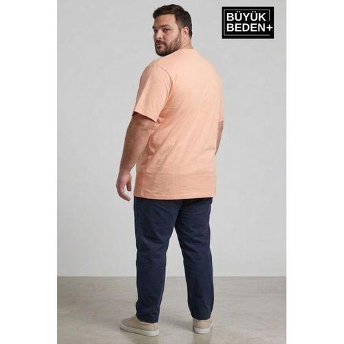 Erkek Büyük Beden Brooklyn 1970 Baskılı Bisiklet Yaka Tshırt SPR25BTS904