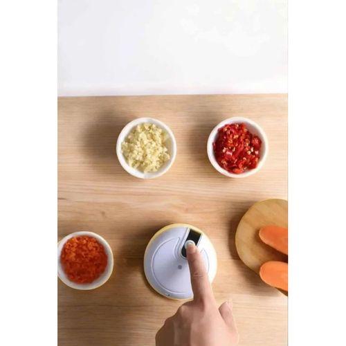 Şarjlı Portatif Doğrayıcı Mini Pratik Rondo El Doğrayıcı Üç Bıçaklı Çelik Bıçaklı