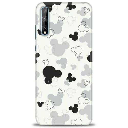 Huawei Y8P Kılıf HD Baskılı Kılıf - Siyah Mickey + Tam Ekran Koruyucu