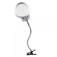 2.5 X 130 MM 5X24 MM LED Aydınlatmalı Büyüteç Masa üstü Metal Hortum Mandallı MG15124-C