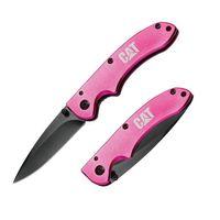 CAT DA980060 Kemer Askı Kancalı Katlanabilir 15CM Paslanmaz Çelik Pembe Kamp Çakısı