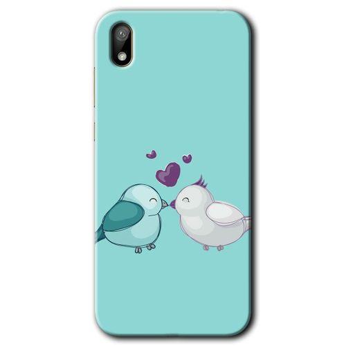 Huawei Y5 2019 Kılıf HD Desen Baskılı Arka Kapak + Temperli Cam - Mutlu Kuşlar