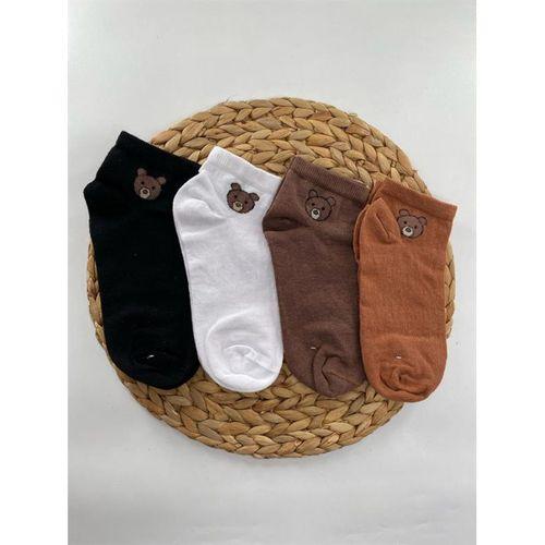 Kadın Bilek Boy Soft Ayıcık Desenli Patik Çorap 6 Çift Esinti