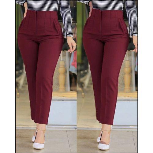 Kadın üste Oturan Paçası Bilek üzerinde Biten Atlas Kumaş Pantolon 36 (S) - 48 (4XL)