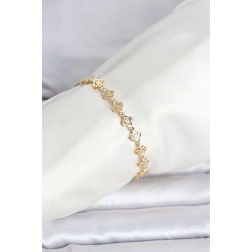 CM 14K Gold Renk Yonca Model Kadın Bileklik