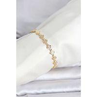 CM 14K Gold Renk Yonca Model Kadın Bileklik