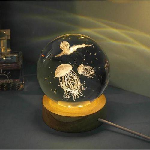 Zhlhome Deniz Anası Tasarımlı Işıklı Cam Küre