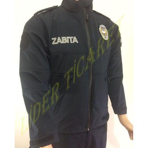 Zabıta Montu Lacivert Renk Softshell Kumaş Reflektör Baskılı Mont