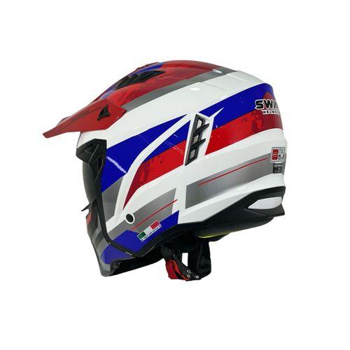 Kask Fullface X1 Seul Track Sway Beyaz-Mavi-Kırmızı XXL