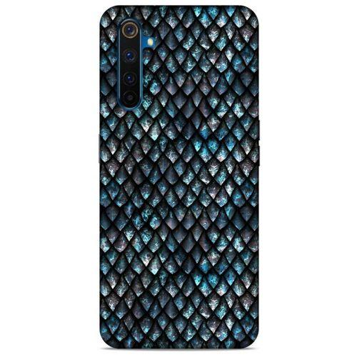 Oppo Realme 6 Pro Kılıf Dragons (10) Full Koruma Kılıfı Ejderha Skin Mavi Beyaz