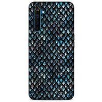 Oppo Realme 6 Pro Kılıf Dragons (10) Full Koruma Kılıfı Ejderha Skin Mavi Beyaz