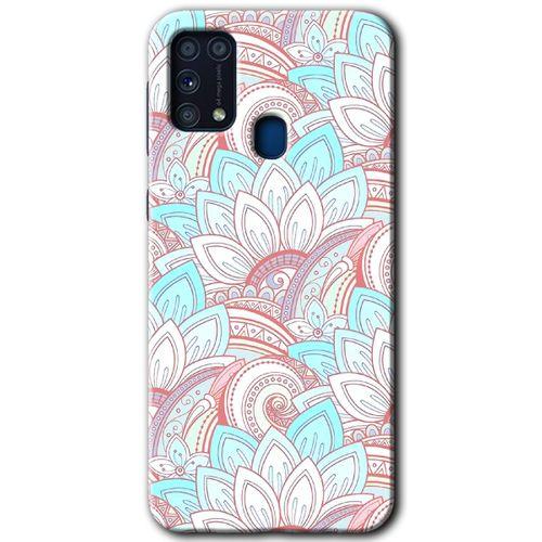 MRCİLETİSİM Samsung Galaxy M31 Kılıf Baskılı Kapak - Çin Mandala 1 + 5D Tam Kaplayan Cam
