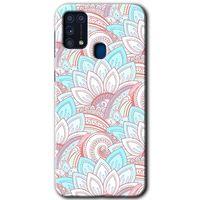 MRCİLETİSİM Samsung Galaxy M31 Kılıf Baskılı Kapak - Çin Mandala 1 + 5D Tam Kaplayan Cam
