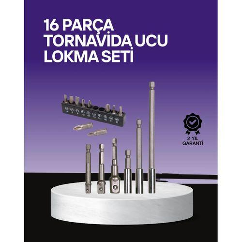 Çok Amaçlı 16lı Bits Uç Seti Dayanıklı Tornavida Adaptör