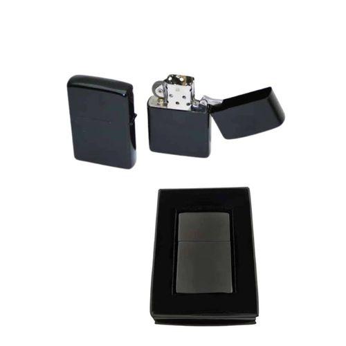 Çakmak Parlak Siyah Benzinli Çakmak Cep Boy Doldurulabilir