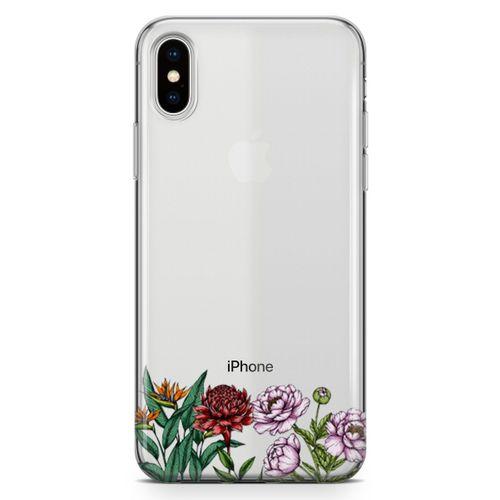 Apple iPhone X Kılıf Çiçek Üçlü Arka Kapak Koruma Desenli Full Koruyucu