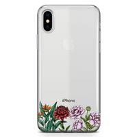Apple iPhone X Kılıf Çiçek Üçlü Arka Kapak Koruma Desenli Full Koruyucu