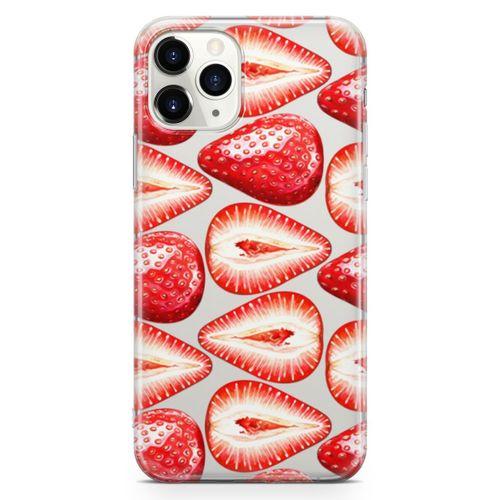 Apple iPhone 11 Pro Max Kılıf Çilek Aşkı Arka Kapak Koruma Desenli Full Koruyucu