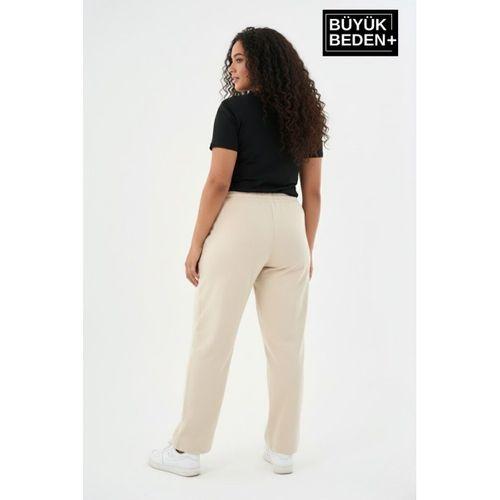 Kadın Büyük Beden BROOKLYN Baskılı Rahat Kesim Paça Reçme İnce Eşofman Altı SPR26EAK952-2