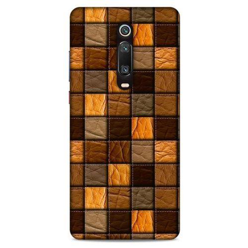 Xiaomi Redmi K20 Pro Kılıf Patchwork (32) Soft Silikon Kılıf Turuncu Kahve